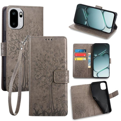 Tree & Deer Embossed Leather Phone Case, For OnePlus 15T 5G, For OnePlus Turbo 6 / 6V, For OnePlus Ace 6, For OnePlus 15