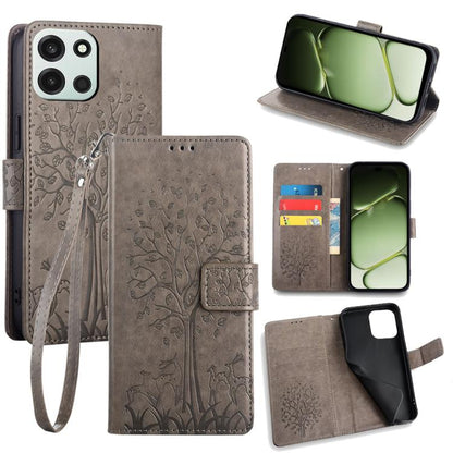 Tree & Deer Embossed Leather Phone Case, For OnePlus 15T 5G, For OnePlus Turbo 6 / 6V, For OnePlus Ace 6, For OnePlus 15