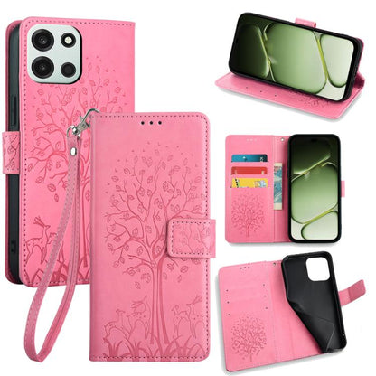 Tree & Deer Embossed Leather Phone Case, For OnePlus 15T 5G, For OnePlus Turbo 6 / 6V, For OnePlus Ace 6, For OnePlus 15