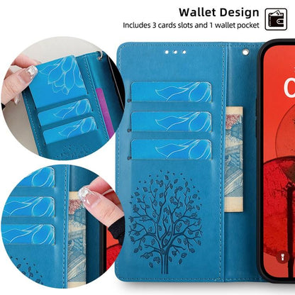 Tree & Deer Embossed Leather Phone Case, For OnePlus 15T 5G, For OnePlus Turbo 6 / 6V, For OnePlus Ace 6, For OnePlus 15