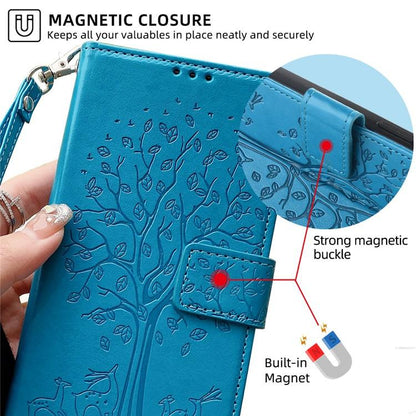 Tree & Deer Embossed Leather Phone Case, For OnePlus 15T 5G, For OnePlus Turbo 6 / 6V, For OnePlus Ace 6, For OnePlus 15