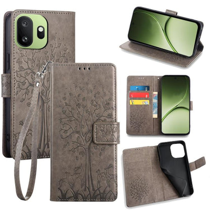 Tree & Deer Embossed Leather Phone Case, For OnePlus 15T 5G, For OnePlus Turbo 6 / 6V, For OnePlus Ace 6, For OnePlus 15