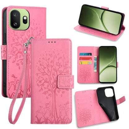 Tree & Deer Embossed Leather Phone Case, For OnePlus 15T 5G, For OnePlus Turbo 6 / 6V, For OnePlus Ace 6, For OnePlus 15