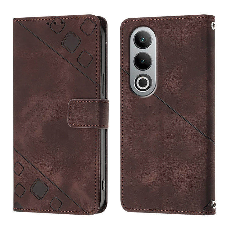 Skin-feel Embossed Leather Phone Case, For OnePlus Nord CE4, For OnePlus Nord N30 SE, For OnePlus 12R 5G Global, For OnePlus 12 5G Global