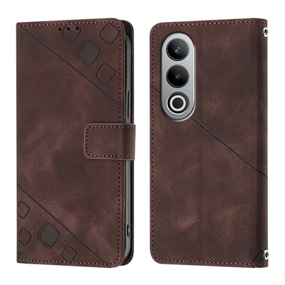 Skin-feel Embossed Leather Phone Case, For OnePlus Nord CE4, For OnePlus Nord N30 SE, For OnePlus 12R 5G Global, For OnePlus 12 5G Global