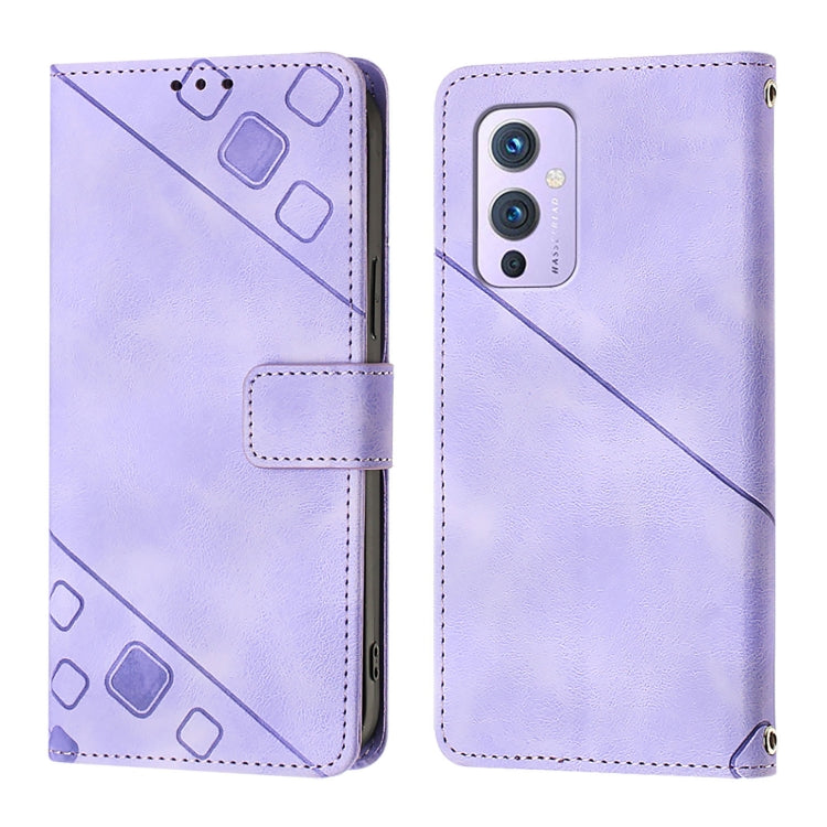 Skin-feel Embossed Leather Phone Case, For OnePlus 9, For OnePlus Nord N10 5G