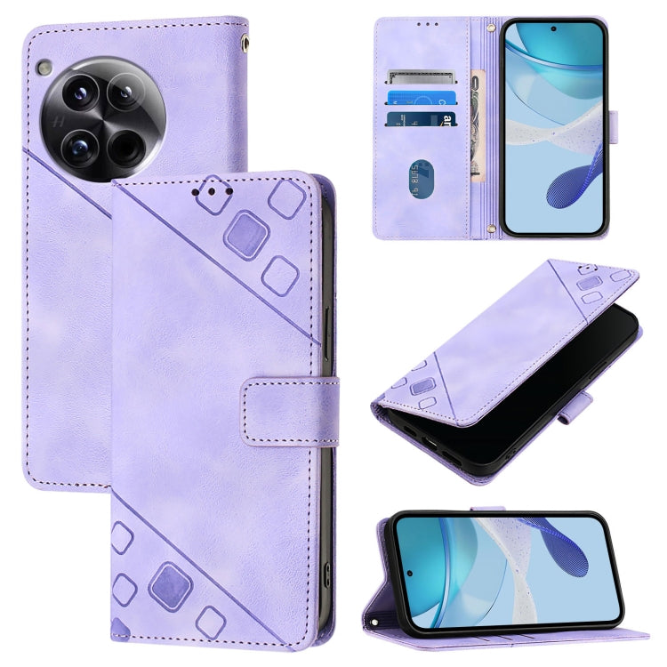 Skin-feel Embossed Leather Phone Case, For OnePlus Nord CE4, For OnePlus Nord N30 SE, For OnePlus 12R 5G Global, For OnePlus 12 5G Global