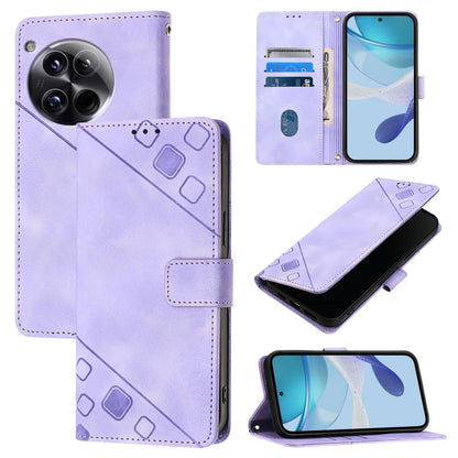 Skin-feel Embossed Leather Phone Case, For OnePlus Nord CE4, For OnePlus Nord N30 SE, For OnePlus 12R 5G Global, For OnePlus 12 5G Global