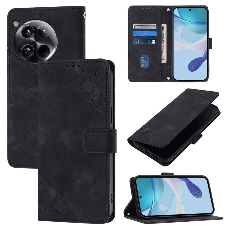 Skin-feel Embossed Leather Phone Case, For OnePlus Nord CE4, For OnePlus Nord N30 SE, For OnePlus 12R 5G Global, For OnePlus 12 5G Global