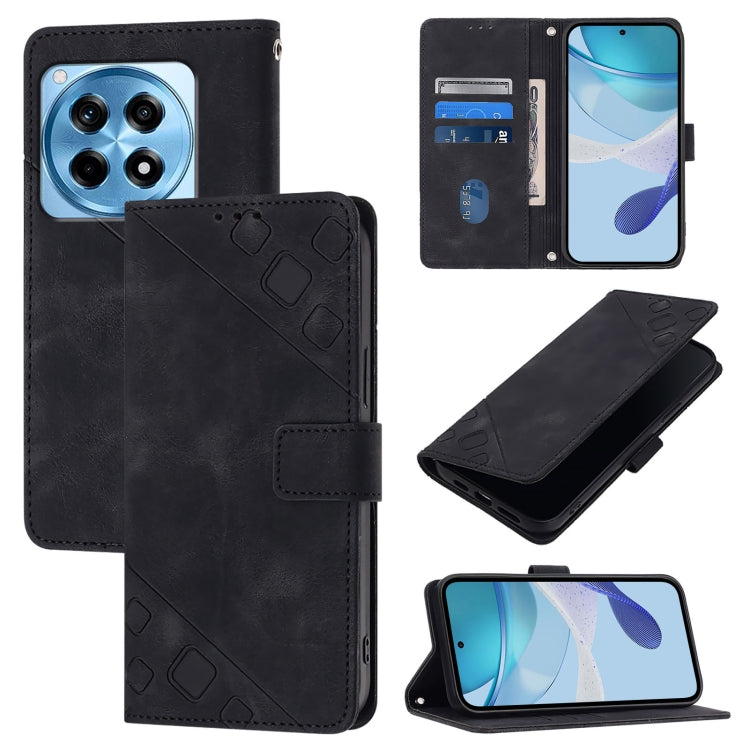 Skin-feel Embossed Leather Phone Case, For OnePlus Nord CE4, For OnePlus Nord N30 SE, For OnePlus 12R 5G Global, For OnePlus 12 5G Global