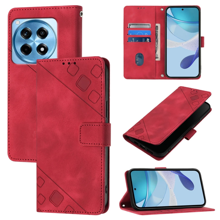 Skin-feel Embossed Leather Phone Case, For OnePlus Nord CE4, For OnePlus Nord N30 SE, For OnePlus 12R 5G Global, For OnePlus 12 5G Global