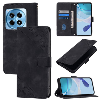 Skin-feel Embossed Leather Phone Case, For OnePlus Nord CE4, For OnePlus Nord N30 SE, For OnePlus 12R 5G Global, For OnePlus 12 5G Global