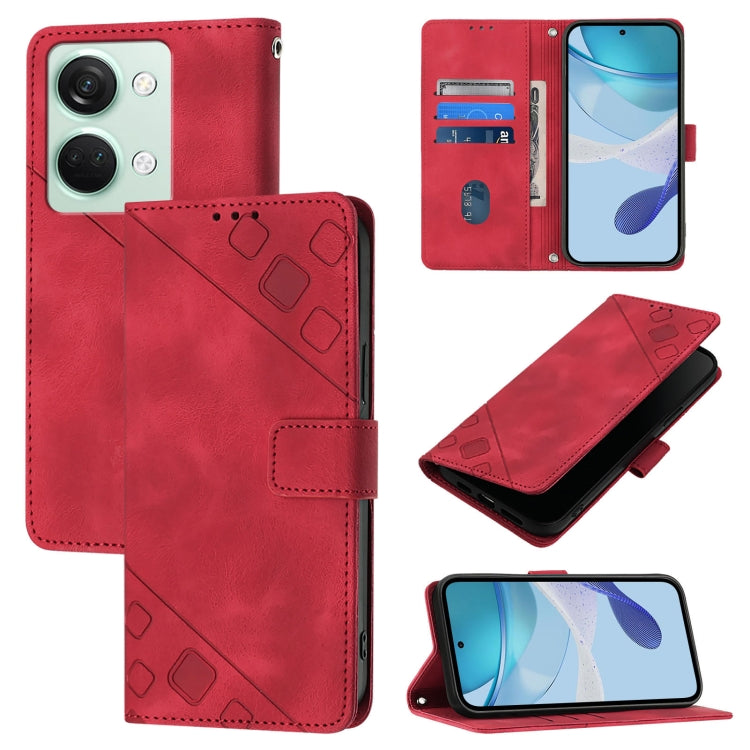 Skin-feel Embossed Leather Phone Case, For OnePlus Nord CE3 5G India, For OnePlus Ace 2V / Nord 3, For OnePlus Nord N300, For OnePlus Nord N20 SE Global