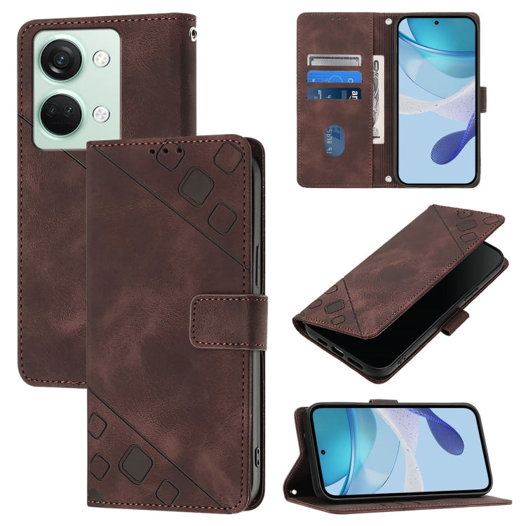 Skin-feel Embossed Leather Phone Case, For OnePlus Nord CE3 5G India, For OnePlus Ace 2V / Nord 3, For OnePlus Nord N300, For OnePlus Nord N20 SE Global