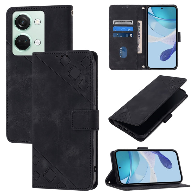 Skin-feel Embossed Leather Phone Case, For OnePlus Nord CE3 5G India, For OnePlus Ace 2V / Nord 3, For OnePlus Nord N300, For OnePlus Nord N20 SE Global