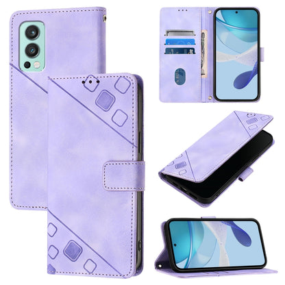 Skin-feel Embossed Leather Phone Case, For OnePlus 9R / 8T, For OnePlus Nord CE 5G, For OnePlus Nord 2 5G, For OnePlus 9 Pro