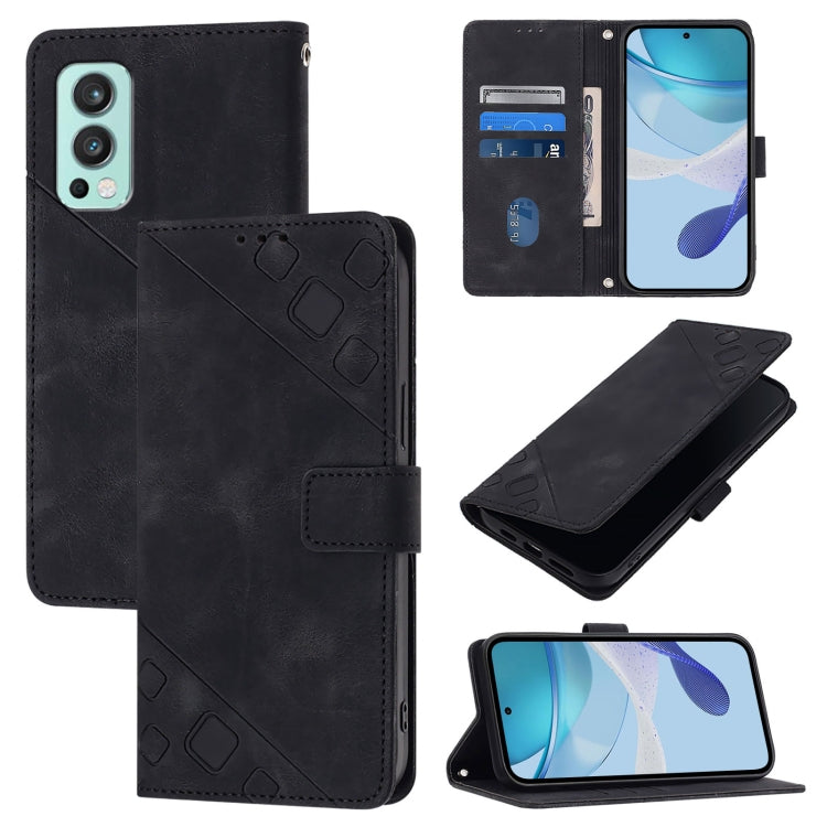 Skin-feel Embossed Leather Phone Case, For OnePlus 9R / 8T, For OnePlus Nord CE 5G, For OnePlus Nord 2 5G, For OnePlus 9 Pro