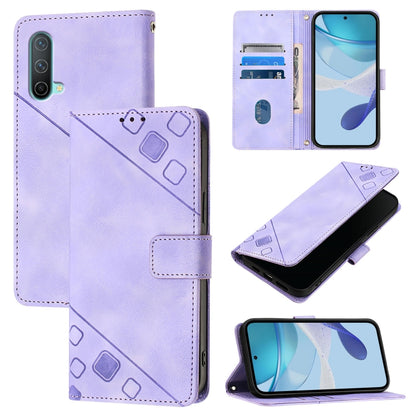 Skin-feel Embossed Leather Phone Case, For OnePlus 9R / 8T, For OnePlus Nord CE 5G, For OnePlus Nord 2 5G, For OnePlus 9 Pro