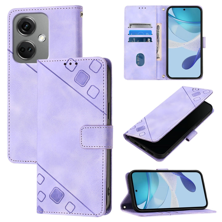 Skin-feel Embossed Leather Phone Case, For OnePlus Nord CE3 5G India, For OnePlus Ace 2V / Nord 3, For OnePlus Nord N300, For OnePlus Nord N20 SE Global