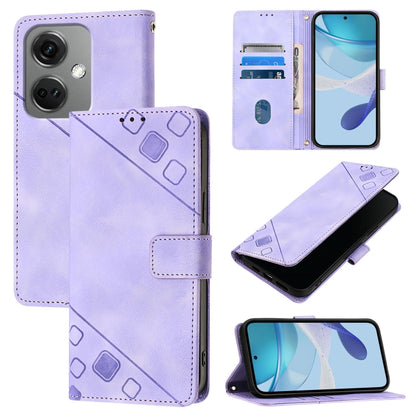 Skin-feel Embossed Leather Phone Case, For OnePlus Nord CE3 5G India, For OnePlus Ace 2V / Nord 3, For OnePlus Nord N300, For OnePlus Nord N20 SE Global