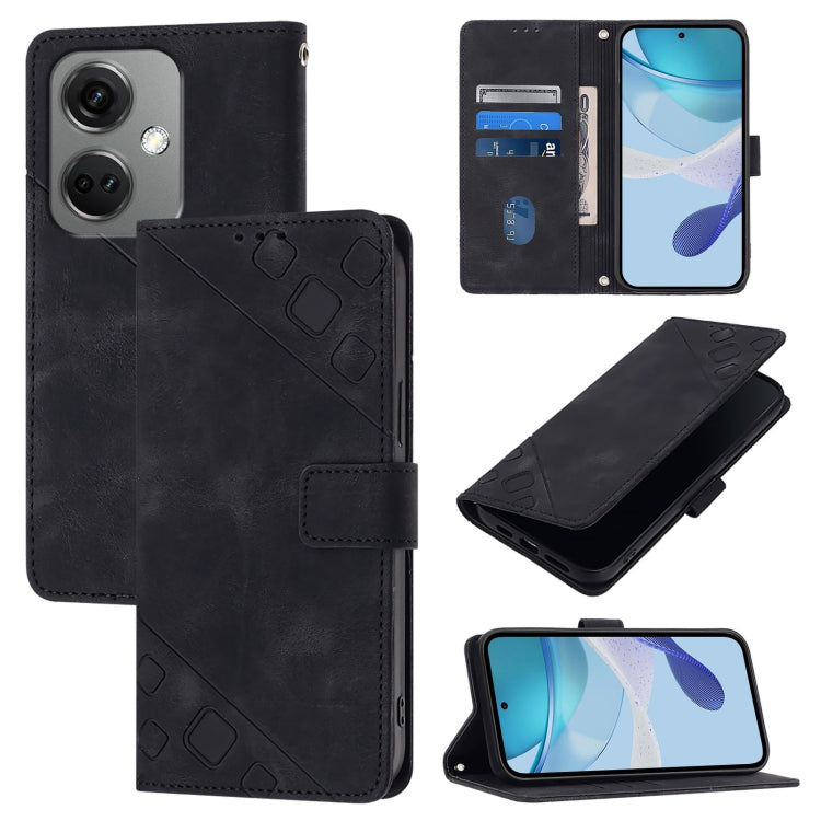 Skin-feel Embossed Leather Phone Case, For OnePlus Nord CE3 5G India, For OnePlus Ace 2V / Nord 3, For OnePlus Nord N300, For OnePlus Nord N20 SE Global