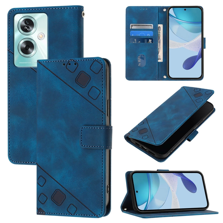 Skin-feel Embossed Leather Phone Case, For OnePlus Nord CE4, For OnePlus Nord N30 SE, For OnePlus 12R 5G Global, For OnePlus 12 5G Global