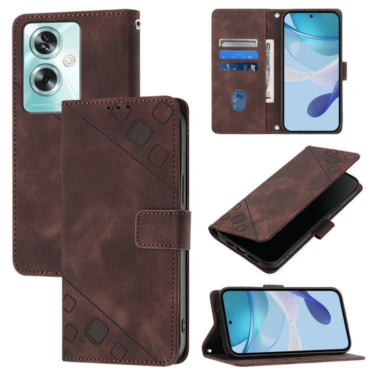 Skin-feel Embossed Leather Phone Case, For OnePlus Nord CE4, For OnePlus Nord N30 SE, For OnePlus 12R 5G Global, For OnePlus 12 5G Global