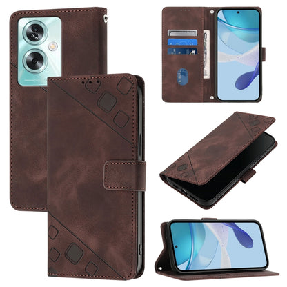 Skin-feel Embossed Leather Phone Case, For OnePlus Nord CE4, For OnePlus Nord N30 SE, For OnePlus 12R 5G Global, For OnePlus 12 5G Global