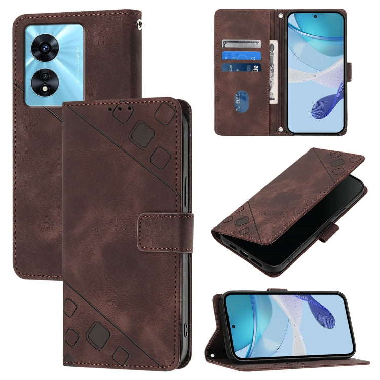 Skin-feel Embossed Leather Phone Case, For OnePlus Nord CE3 5G India, For OnePlus Ace 2V / Nord 3, For OnePlus Nord N300, For OnePlus Nord N20 SE Global