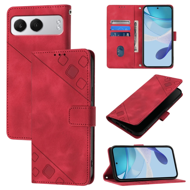 Skin-feel Embossed Leather Phone Case, For OnePlus 13R / Ace 5 Pro 5G, For OnePlus Nord 4 5G, For OnePlus Nord 4 5G Global, For OnePlus Nord CE4 Lite 5G