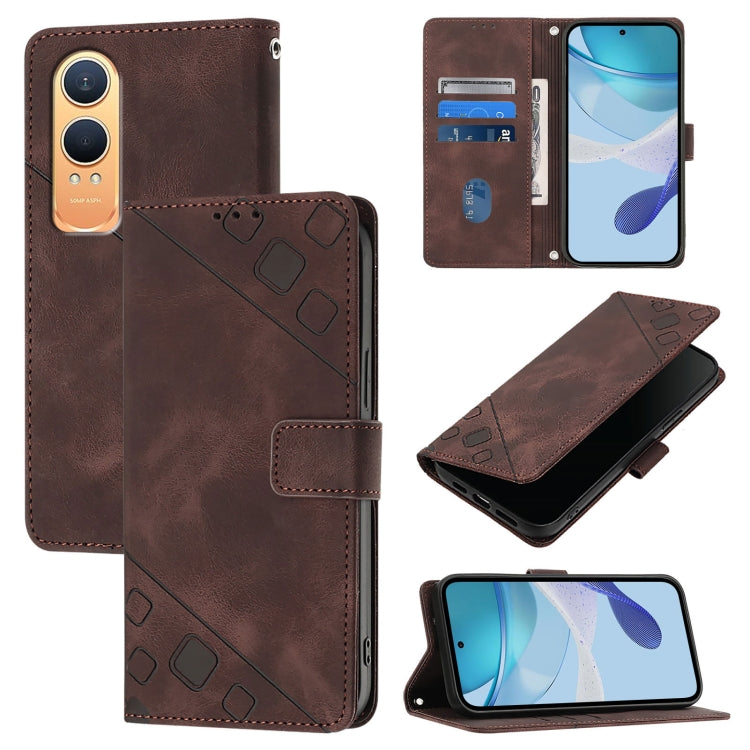 Skin-feel Embossed Leather Phone Case, For OnePlus 13R / Ace 5 Pro 5G, For OnePlus Nord 4 5G, For OnePlus Nord 4 5G Global, For OnePlus Nord CE4 Lite 5G