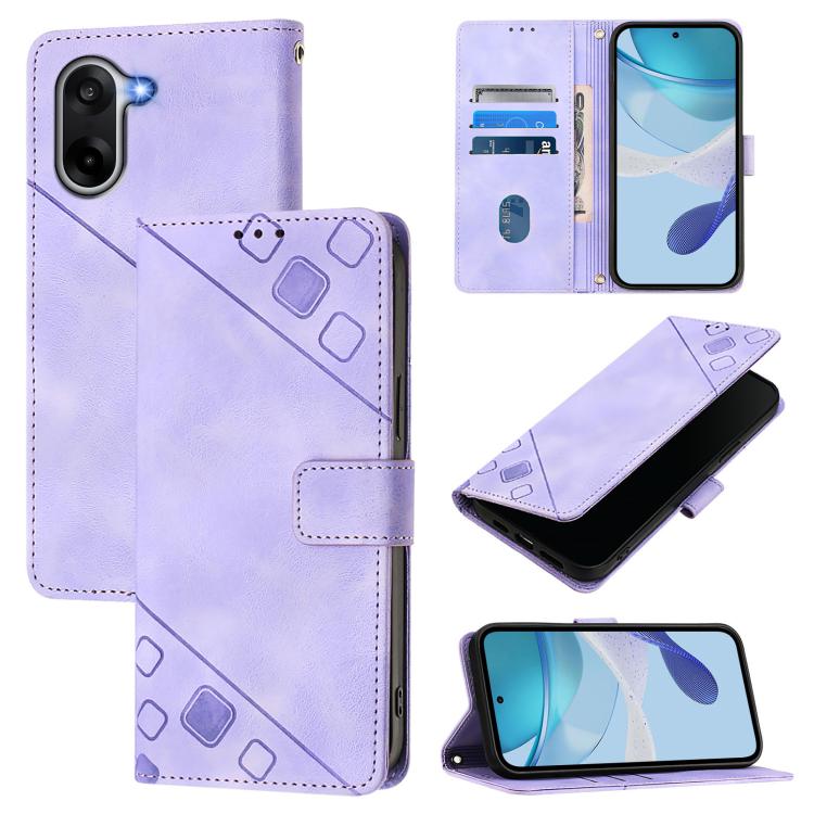 Skin-feel Embossed Leather Phone Case, For OnePlus Turbo 6X Pro 5G, For OnePlus Turbo 6 / Turbo 6V, For OnePlus Ace 5 Ultra, For OnePlus Ace 5 Racing