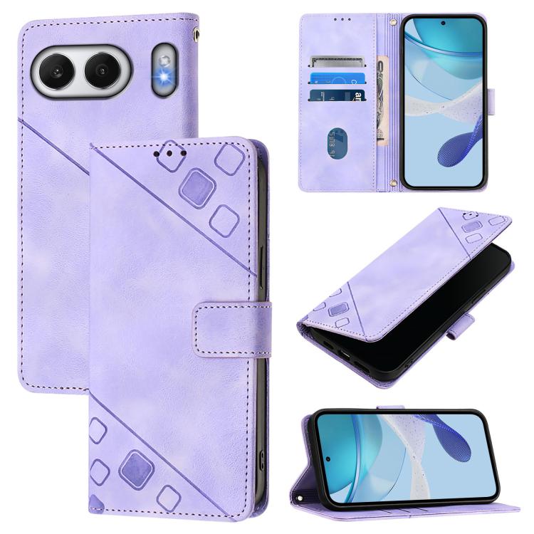 Skin-feel Embossed Leather Phone Case, For OnePlus 13R / Ace 5 Pro 5G, For OnePlus Nord 4 5G, For OnePlus Nord 4 5G Global, For OnePlus Nord CE4 Lite 5G