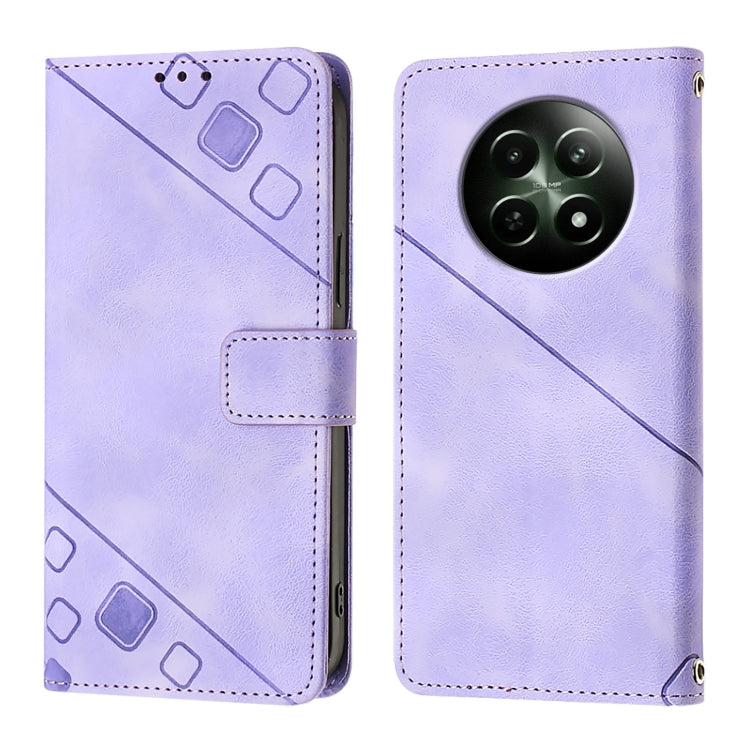 Skin-feel Embossed Leather Phone Case, For Realme Narzo 70 Pro India, For Realme 12 5G Global, For Realme Note 50 4G Global / Realme C51 4G, For Realme C53 4G / Narzo N53 4G Global