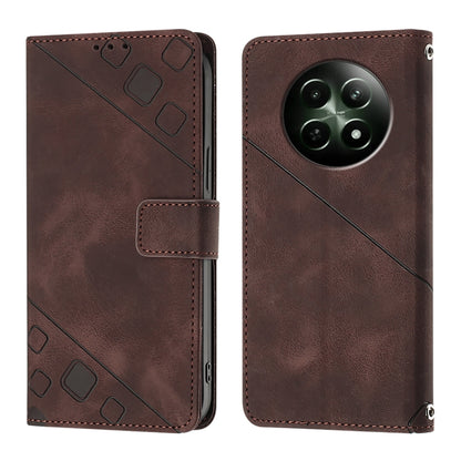 Skin-feel Embossed Leather Phone Case, For Realme Narzo 70 Pro India, For Realme 12 5G Global, For Realme Note 50 4G Global / Realme C51 4G, For Realme C53 4G / Narzo N53 4G Global