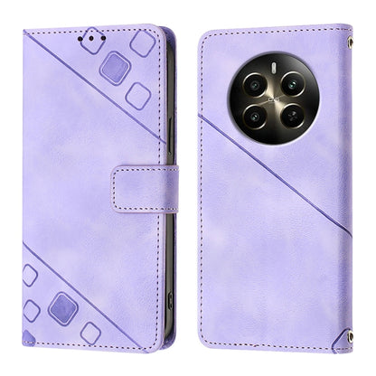 Skin-feel Embossed Leather Phone Case, For Realme Narzo 70 Pro India, For Realme 12 5G Global, For Realme Note 50 4G Global / Realme C51 4G, For Realme C53 4G / Narzo N53 4G Global