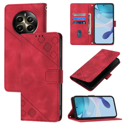 Skin-feel Embossed Leather Phone Case, For Realme Narzo 70 Pro India, For Realme 12 5G Global, For Realme Note 50 4G Global / Realme C51 4G, For Realme C53 4G / Narzo N53 4G Global