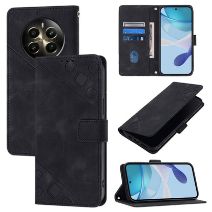Skin-feel Embossed Leather Phone Case, For Realme Narzo 70 Pro India, For Realme 12 5G Global, For Realme Note 50 4G Global / Realme C51 4G, For Realme C53 4G / Narzo N53 4G Global