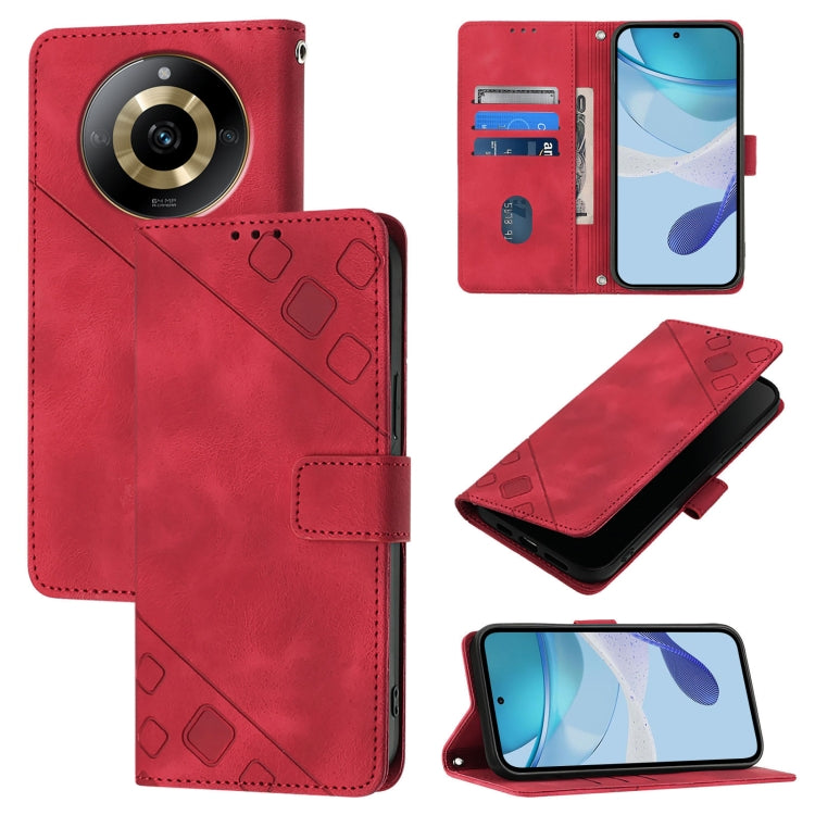 Skin-feel Embossed Leather Phone Case, For Realme 11 4G Global, For Realme GT5 240W / Realme GT5, For Realme Narzo 60 Pro Global, For Realme C65 4G Global