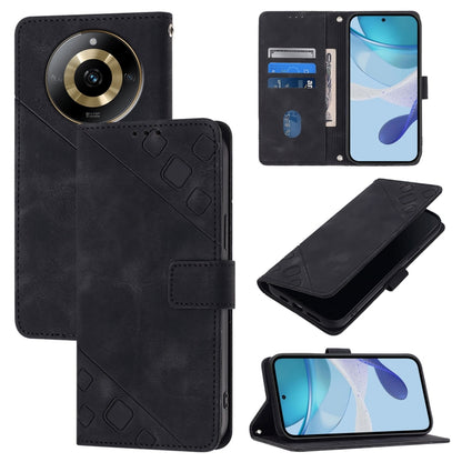 Skin-feel Embossed Leather Phone Case, For Realme 11 4G Global, For Realme GT5 240W / Realme GT5, For Realme Narzo 60 Pro Global, For Realme C65 4G Global