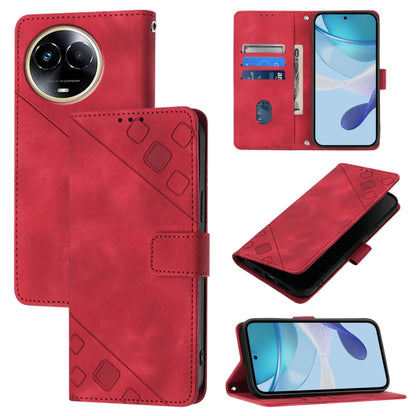 Skin-feel Embossed Leather Phone Case, For Realme 12 Pro / 12 Pro+ 5G Global, For Realme C67 4G Global, For Realme C67 5G India / Narzo 60x 5G Global, For Realme 11 5G Global / Realme 11x 5G