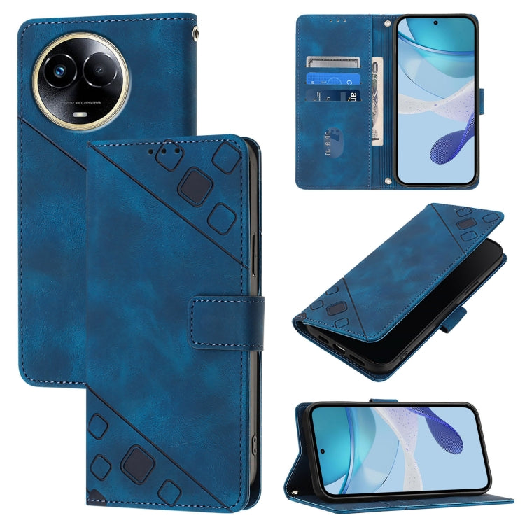 Skin-feel Embossed Leather Phone Case, For Realme 12 Pro / 12 Pro+ 5G Global, For Realme C67 4G Global, For Realme C67 5G India / Narzo 60x 5G Global, For Realme 11 5G Global / Realme 11x 5G
