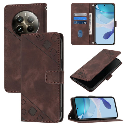 Skin-feel Embossed Leather Phone Case, For Realme 12 Pro / 12 Pro+ 5G Global, For Realme C67 4G Global, For Realme C67 5G India / Narzo 60x 5G Global, For Realme 11 5G Global / Realme 11x 5G