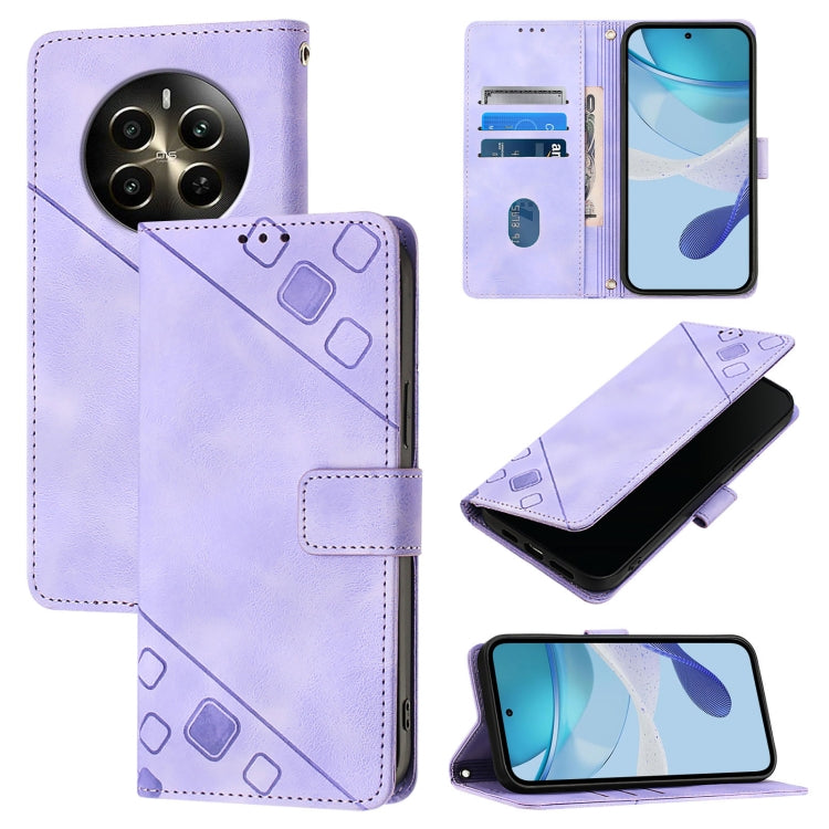 Skin-feel Embossed Leather Phone Case, For Realme 13 Pro 5G / 13 Pro+ 5G, For Realme GT 6 5G Global, For Realme GT 6T 5G Global, For Realme 12+ 5G Global