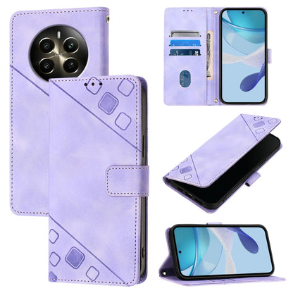 Skin-feel Embossed Leather Phone Case, For Realme 13 Pro 5G / 13 Pro+ 5G, For Realme GT 6 5G Global, For Realme GT 6T 5G Global, For Realme 12+ 5G Global