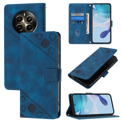 Skin-feel Embossed Leather Phone Case, For Realme 13 Pro 5G / 13 Pro+ 5G, For Realme GT 6 5G Global, For Realme GT 6T 5G Global, For Realme 12+ 5G Global