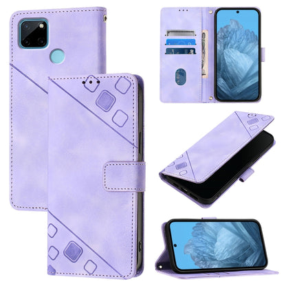 Skin-feel Embossed Leather Phone Case, For Realme C21Y, For Realme V13 5G / Q3 5G / Q3i 5G, For Realme 8 / 8 Pro, For Realme GT 5G / Realme GT Neo