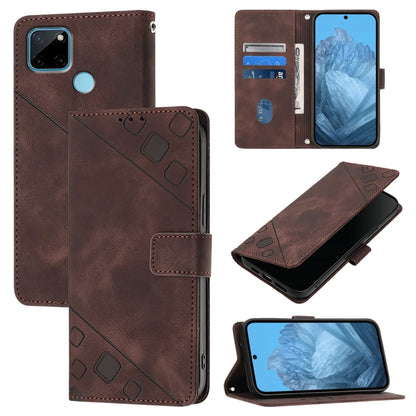 Skin-feel Embossed Leather Phone Case, For Realme C21Y, For Realme V13 5G / Q3 5G / Q3i 5G, For Realme 8 / 8 Pro, For Realme GT 5G / Realme GT Neo