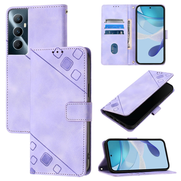 Skin-feel Embossed Leather Phone Case, For Realme 11 4G Global, For Realme GT5 240W / Realme GT5, For Realme Narzo 60 Pro Global, For Realme C65 4G Global