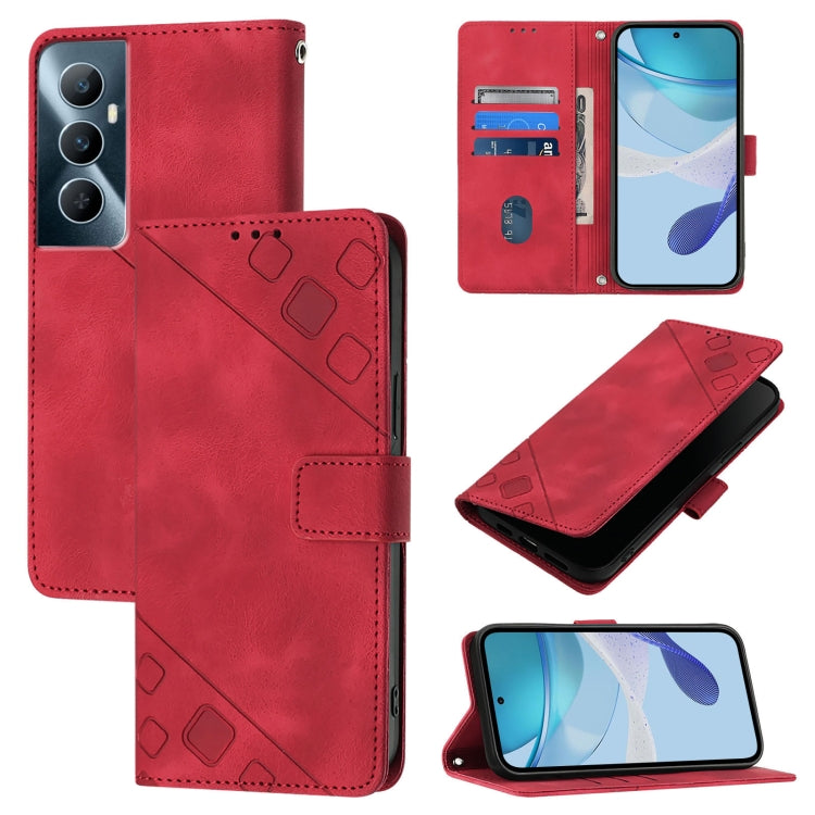Skin-feel Embossed Leather Phone Case, For Realme 11 4G Global, For Realme GT5 240W / Realme GT5, For Realme Narzo 60 Pro Global, For Realme C65 4G Global